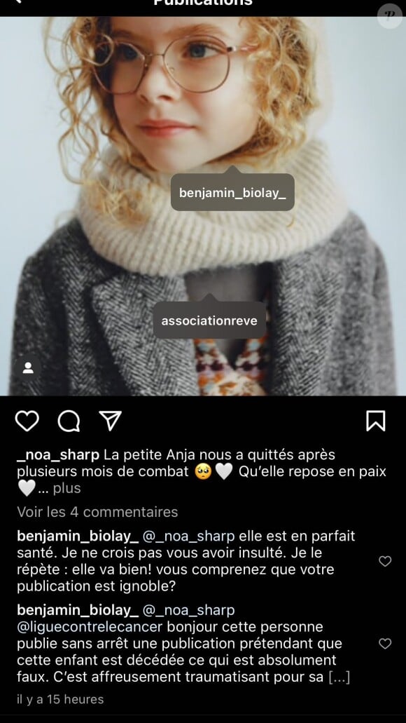 Il a en effet vu un post qui annonçait la mort de l'une de ses amies !
Benjamin Biolay s'est vivement énervé sur Instagram.