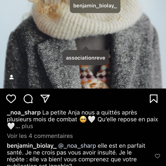 Il a en effet vu un post qui annonçait la mort de l'une de ses amies !
Benjamin Biolay s'est vivement énervé sur Instagram.