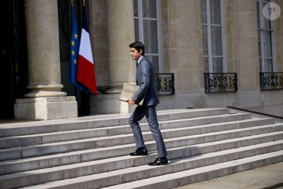 Gabriel Attal - ministre de l Education nationale et de la Jeunesse - Arrivées au conseil des ministres au palais présidentiel de l'Elysée à Paris, France, le 21 juillet 2023. © Jean-Baptiste Autissier/Panoramic/Bestimage