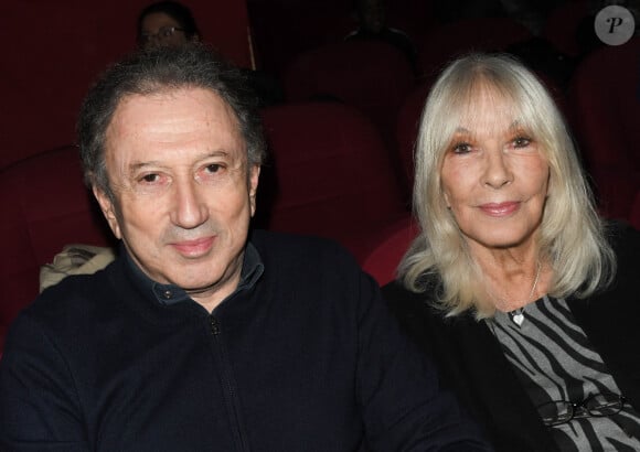 Michel Drucker et sa femme Dany Saval - Projections de deux séances exceptionnelles du film "Signé Furax" en hommage à Marc Simenon au cinéma Mac Mahon à Paris le 27 octobre 2019. © Coadic Guirec/Bestimage