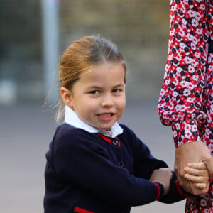 Le prince William, duc de Cambridge, et Catherine (Kate) Middleton, duchesse de Cambridge, accompagnent le prince George et la princesse Charlotte pour leur rentrée scolaire à l'école Thomas's Battersea à Londres, Royaume Uni, le 5 septembre 2019. 