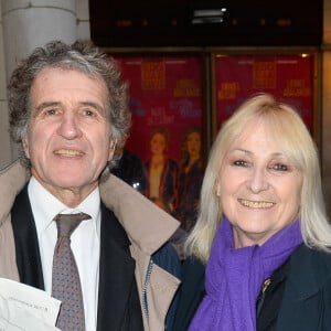 Gérard Leclerc, sa femme Julie - People à la générale de la pièce "La récompense" au Théatre Edouard 7 à Paris le 24 avril 2017. © Coadic Guirec/Bestimage