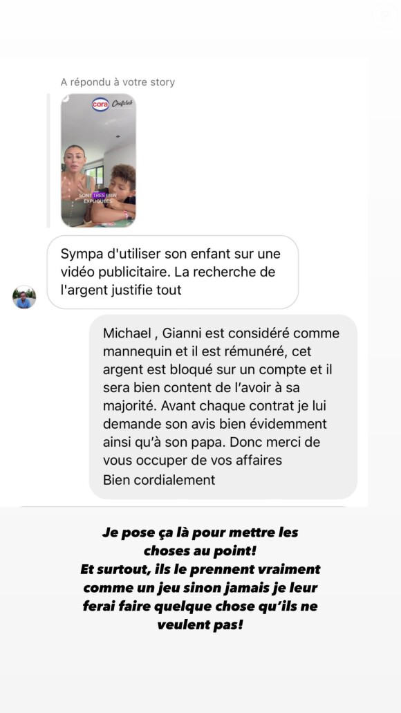 Ce qui n'a pas plus à l'un des abonnés de la jeune femme.
Rachel Legrain-Trapani répond à un internaute malveillant sur Instagram.