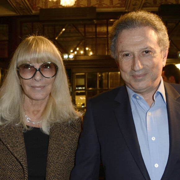 Dany Saval et son mari Michel Drucker - Première de la comédie musicale "La Belle et la Bête" avec Vincent Niclo dans le rôle de la Bête au théâtre Mogador à Paris le 20 mars 2014.