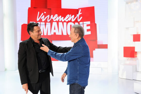 Exclusif - Laurent Gerra et Michel Drucker - Enregistrement de l'émission Vivement Dimanche au Studio Gabriel à Paris ; diffusée le 27 août 2023. © Guillaume Gaffiot / Bestimage 