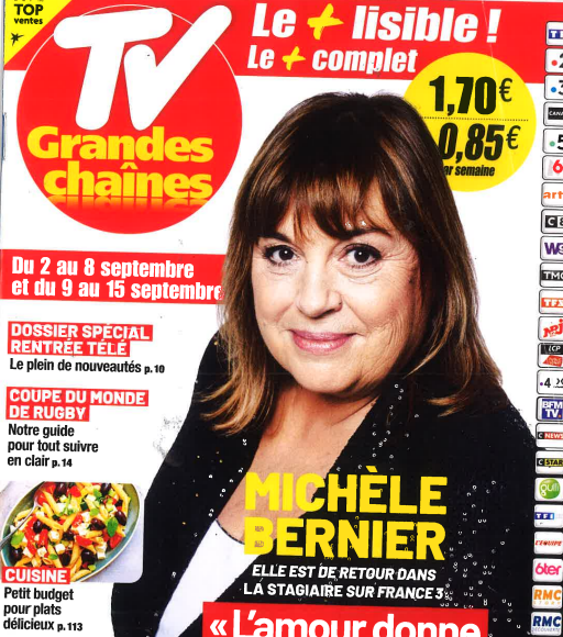 Michèle Bernier en couverture du magazine "TV Grandes Chaines".