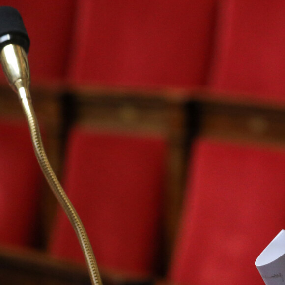 Marine Le Pen, présidente du groupe Rassemblement National à l'Assemblée nationale - Séance de questions au gouvernement à l'assemblée nationale, Paris, le 4 juillet 2023 © Stéphane Lemouton / Bestimage