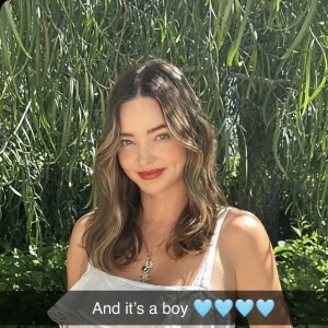 Miranda Kerr a annoncé qu'elle attendait un garçon. ©Snapchat