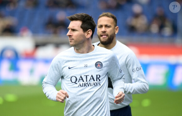 Le champion du monde n'a pas apprécié les propos de Lionel Messi et Neymar
Lionel Leo Messi ( 30 - PSG ) - Neymar Jr ( 10 - PSG ) - lors du match de Ligue 1 Uber Eats "PSG - Lille (4-3)" au Parc des Princes, le 19 février 2023.