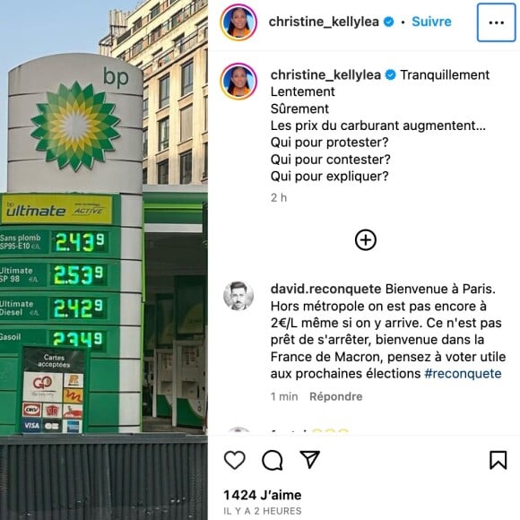 Ce mercredi 6 septembre 2023, la journaliste a dénoncé sur son compte la hausse spectaculaire du prix du carburant !