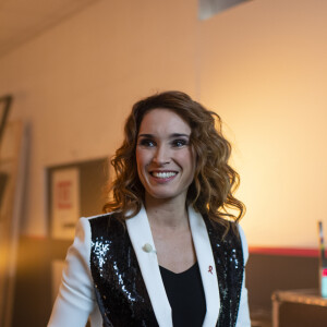 Exclusif - Marie-Sophie Lacarrau - Backstage de l'enregistrement de l'émission "100 ans de comédies musicales pour le Sidaction", qui sera diffusée le 2 avril sur France 2. Le 10 mars 2020 © Moreau-Perusseau / Bestimage