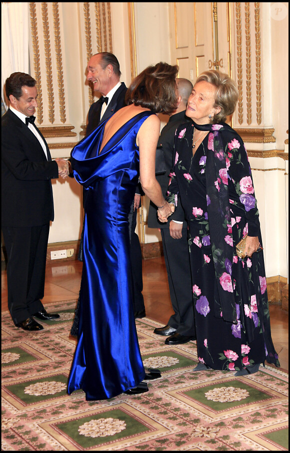 Nicolas Sarkozy et son ex-femme Cécilia arrivent à la récéption donnée à l'occasion de la visite du roi du Cambodge en France. (LUC CASTEL / BESTIMAGE)
