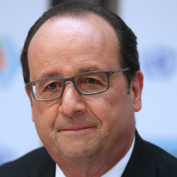 François Hollande - Conférence de presse sur le Paris Climate Agreement aux Nations-Unies à New York le 22 avril 2016. © Morgan Dessalles / Bestimage USA 
