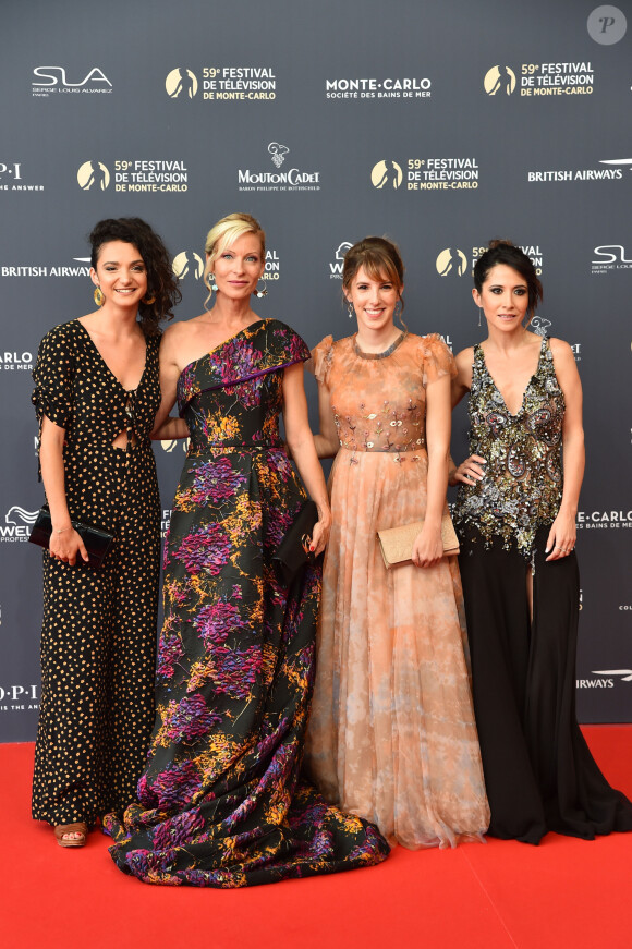 Pauline Bression, Rebecca Hampton, Lea Francois et Fabienne Carat à la 59ème édition du festival de télévision de Monte Carlo au Grimaldi forum à Monaco le 14 juin 2019. © Bruno Bebert / Bestimage 