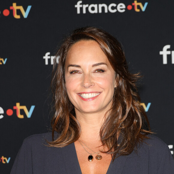 "On cultive la discrétion", a-t-elle assuré.
Julia Vignali au photocall pour la conférence de presse de rentrée de France TV à la Grande Halle de la Villette à Paris, France, le 11 juillet 2023. © Coadic Guirec/Bestimage