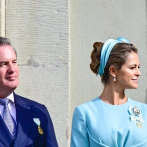 Les princesses ont choisi des looks à chapeaux.
Christopher O'Neill (Chris O'Neill), sa femme La princesse Madeleine de Suède, La princesse Victoria de Suède - Célébrations du jubilé d'or d'accession au trône du roi Carl XVI Gustav de Suède, le 15 septembre 2023. 