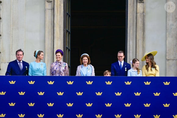 Christopher O'Neill (Chris O'Neill), sa femme La princesse Madeleine de Suède, La princesse Victoria de Suède, La reine Silvia de Suède, Le prince Oscar de Suède, Le prince Daniel de Suède, La princesse Estelle de Suède, La princesse Sofia (Hellqvist) de Suède - Célébrations du jubilé d'or d'accession au trône du roi Carl XVI Gustav de Suède, le 15 septembre 2023. 