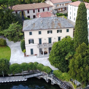 Info - Le couple Clooney reçoit les Obama dans sa villa en Italie - Vue aérienne de la Villa d'Oleandra, appartenant à l'acteur américain George Clooney à Laglio sur le Lac de Côme, Italie, le 2 avril 2017. 