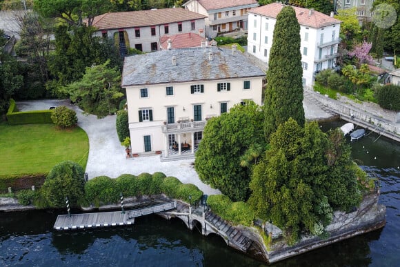 Info - Le couple Clooney reçoit les Obama dans sa villa en Italie - Vue aérienne de la Villa d'Oleandra, appartenant à l'acteur américain George Clooney à Laglio sur le Lac de Côme, Italie, le 2 avril 2017. 