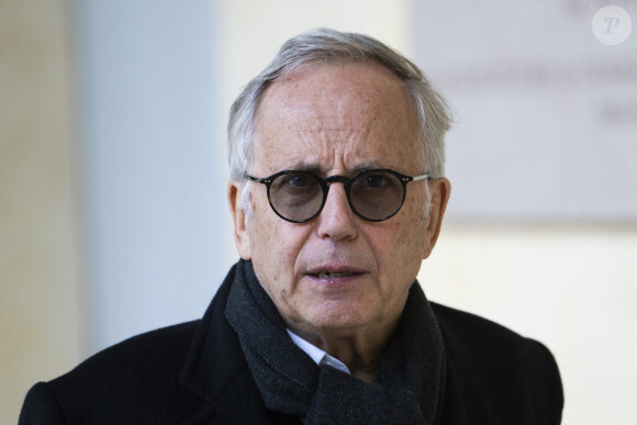 Fabrice Luchini - Cérémonie d'hommage national à l'Hôtel national des Invalides en hommage à Michel Bouquet décédé le 13 avril 2022. Paris le 27 avril 2022. Michel Bouquet a été inhumé dans la plus stricte intimité le 15/04/2022 à Étais-la Sauvin dans l'Yonne. © JB Autissier / Panoramic / Bestimage 