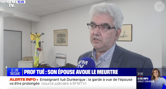 Capture d'écran du reportage de BFMTV sur la mort de Patrice Charlemagne, professeur d'université. Sa femme vient d'avouer le meurtre