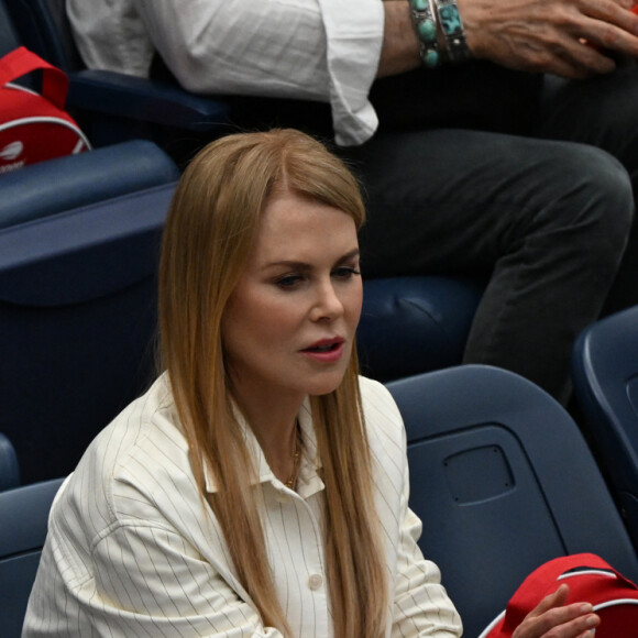 Keith Urban et sa femme Nicole Kidman - Finale masculine opposant Novak Djokovic à Daniil Medvedev lors de l'US Open au stade Arthur Ashe. New York, le 10 septembre 2023.