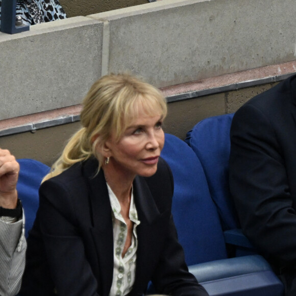 Sting et Trudie Syler - Finale masculine opposant Novak Djokovic à Daniil Medvedev lors de l'US Open au stade Arthur Ashe. New York, le 10 septembre 2023.