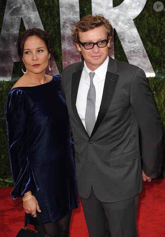 Simon Baker et son épouse à la fête pour les Oscars organisée par le magazine Vanity Fair le 7 mars 2010