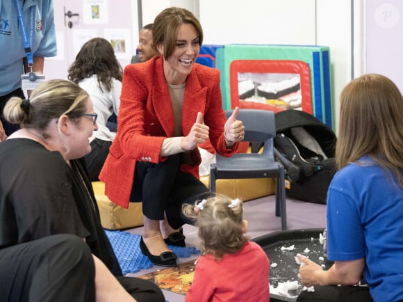 Catherine (Kate) Middleton, princesse de Galles se rend au centre éducatif Orchards de Milton Regis à Sittingbourne le 27 septembre 2023. 