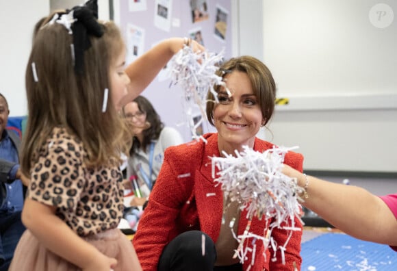 Catherine (Kate) Middleton, princesse de Galles se rend au centre éducatif Orchards de Milton Regis à Sittingbourne le 27 septembre 2023. 