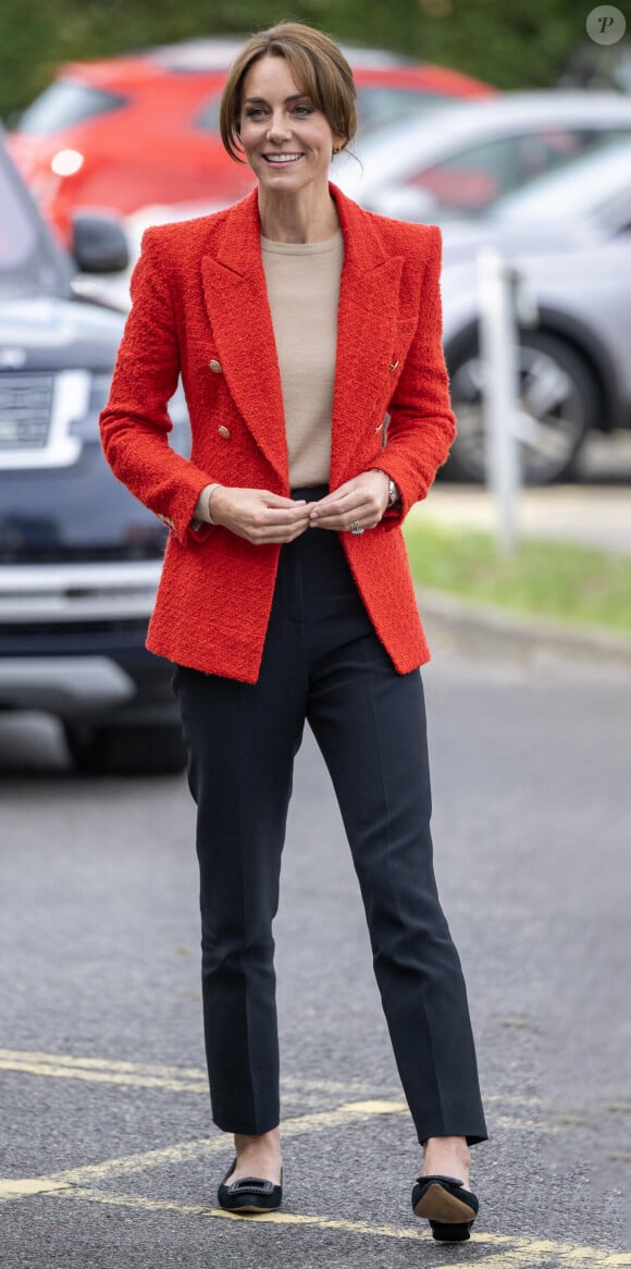 Catherine (Kate) Middleton, princesse de Galles se rend au centre éducatif Orchards de Milton Regis à Sittingbourne le 27 septembre 2023. 