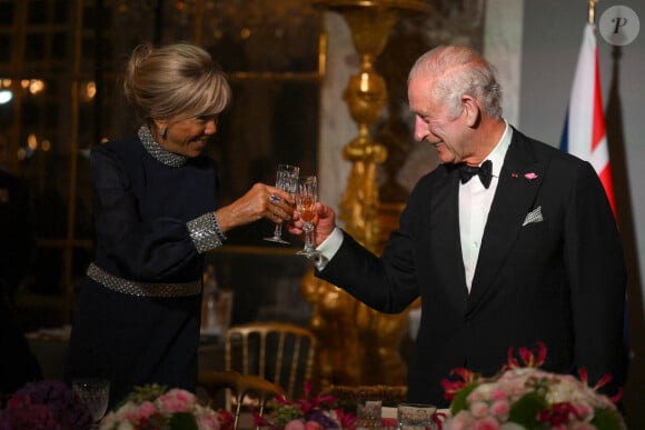 Toast et discours lors du dîner d'Etat au château de Versailles en l'honneur de la visite officielle du roi et de la reine d'Angleterre en France le 20 septembre 2023. 