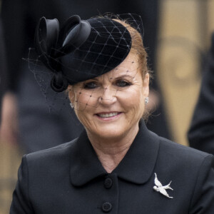 Sarah Ferguson - Arrivées au service funéraire à l'Abbaye de Westminster pour les funérailles d'Etat de la reine Elizabeth II d'Angleterre. Le sermon est délivré par l'archevêque de Canterbury Justin Welby (chef spirituel de l'Eglise anglicane) au côté du doyen de Westminster David Hoyle. Londres, le 19 septembre 2022. 