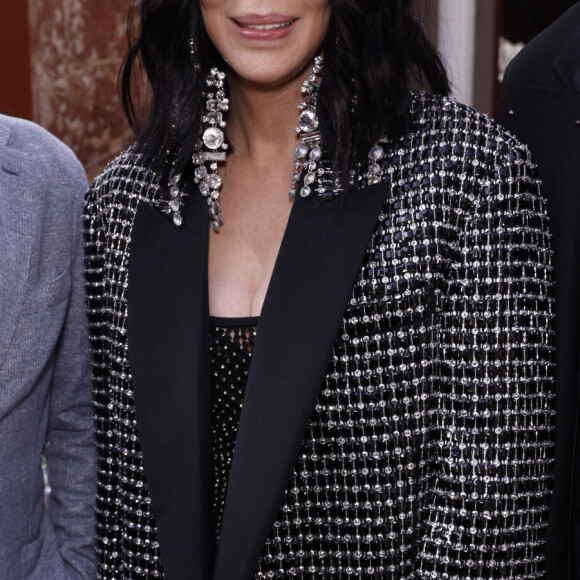 Giancarlo Giammetti, Cher et son compagnon Alexander Edwards - Les célébrités assistent au défilé Valentino "Collection Prêt-à-Porter Printemps/Eté 2024" lors de la Fashion Week de Paris (PFW), le 1er octobre 2023. 