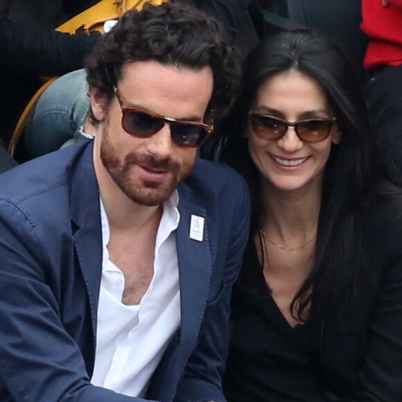 Marie Drucker et son compagnon Mathias Vicherat - People dans les tribunes de la finale homme des internationaux de France de Roland Garros à Paris le 5 juin 2016. © Moreau-Jacovides / Bestimage