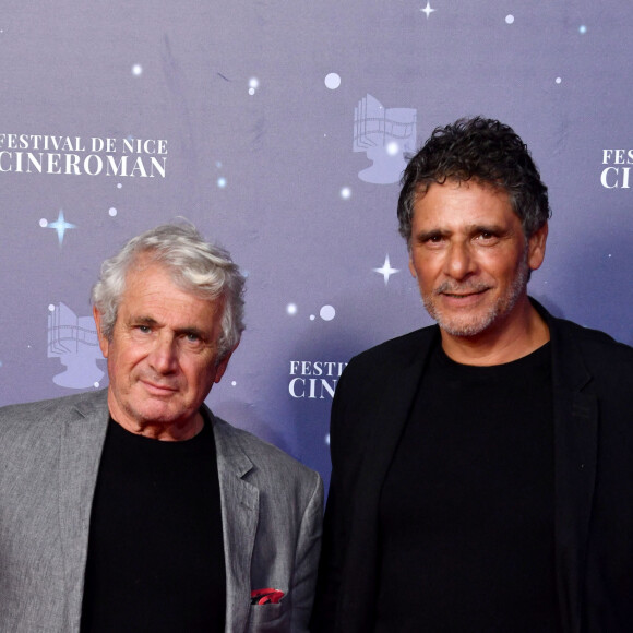 Michel Boujenah et Pascal Elbé du film "Le Petit Blond de la Casbah" - Personnalités au photocall de la 3ème soirée de la 5ème édition du festival CinéRoman au cinéma Pathé Gare du Sud à Nice. Le 4 octobre 2023 © Bruno Bebert / Bestimage