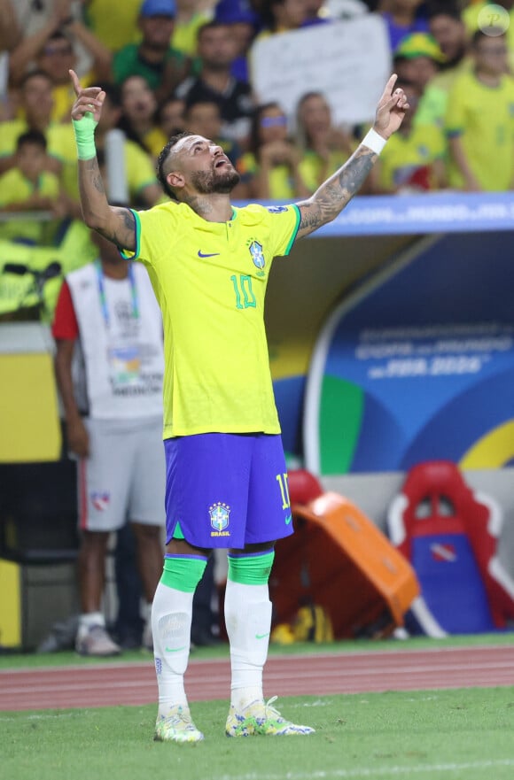 Neymar Jr marque pour le Brésil dans les qualifications pour la Coupe du Monde 2026. 8 septembre 2023. © Leco Viana/TheNEWS2 via ZUMA Press Wire