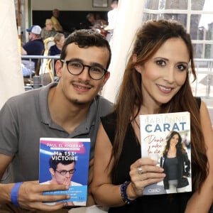 Fabienne Carat (enceinte) et Paul El Kharrat lors du 33ème salon du livre de Cosne-sur-Loire, le 18 septembre 2021.