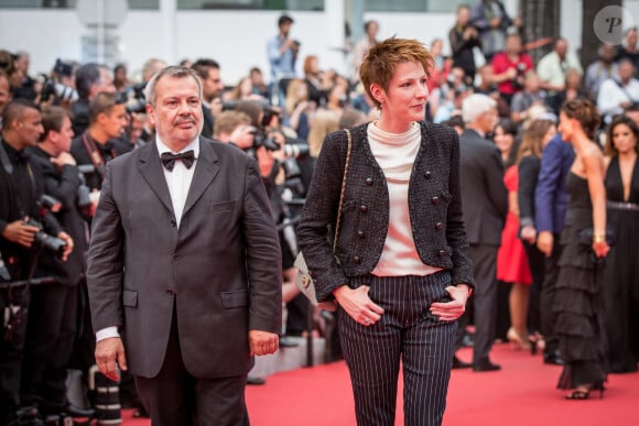 Périco Légasse et sa femme Natacha Polony - Montée des marches du film "Macbeth" lors du 68 ème Festival International du Film de Cannes, à Cannes le 23 mai 2015.