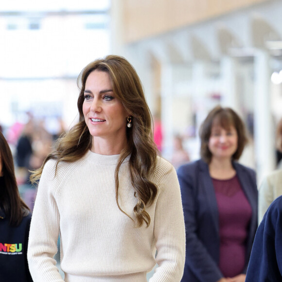Catherine (Kate) Middleton, princesse de Galles, arrive à l'université de Nottingham dans le cadre de la Journée mondiale de la santé mentale (World Mental Health Day), le 11 octobre 2023. 
