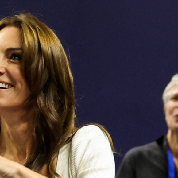 Catherine (Kate) Middleton, princesse de Galles, au centre sportif national de Bisham Abbey à Marlow, à l'occasion de la Journée mondiale de la Santé mentale, le 12 octobre 2023.
