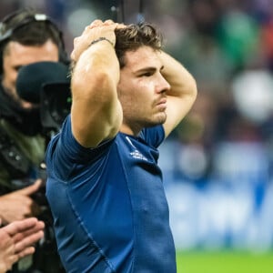 La France a été éliminée de la Coupe du monde de rugby.
Antoine Dupont (XV de France) - Coupe du Monde de Rugby France- Match de quart de finale "France-Afrique du Sud (28-29)" au Stade de France à Saint-Denis.