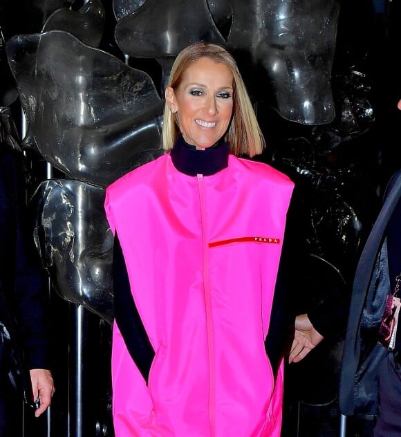 Céline Dion prend la pose pour les photographes après son show au Barclay's Center à New York, le 5 mars 2020.