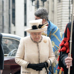 La reine Elisabeth II d'Angleterre et le prince Philip, duc d'Edimbourg - La famille royale anglaise va assister à une messe commémorative de la journée du Commonwealth à l'abbaye de Westminster à Londres, le 9 mars 2015. 