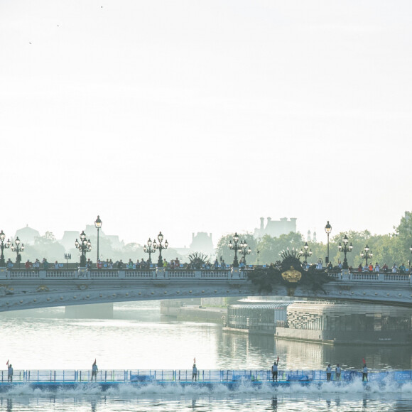Test de l'épreuve de triathlon à Paris pour les Jeux Olympiques Paris 2024. Le 18 août 2023. © JB Autissier / Panoramic / Bestimage