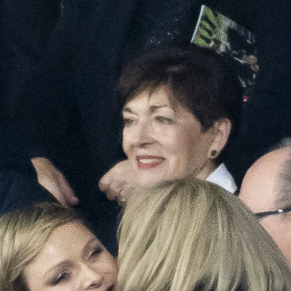 Brigitte Macron, La princesse Charlene de Monaco - La princesse Charlene de Monaco laisse éclater sa joie lors de la victoire de l'Afrique du Sud à la finale de la coupe du monde de rugby au stade de France le 28 octobre 2023. © Cyril Moreau / Bestimage 