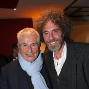 Exclusif - Claude Lelouch et son fils aîné Simon Lelouch - Cocktail - Spectacle symphonique Claude Lelouch "D'un film à l'autre" au Palais des Congrès de Paris le 14 novembre 2022. Pour Fêter ses 85 ans et 60 de carrière, Claude Lelouch a créé un ciné-concert, "Claude Lelouch - D'un film à l'autre", dans lequel la musique de ses films est jouée par l'orchestre philharmonique de Prague, au Palais des Congrès à Paris. Sur le gâteau, son chiffre fétiche : 13 car 85 ans (8+5 = 13). Claude Lelouch associe le 13 à toute sa vie professionnelle : sa société “Les films 13” et son cinéma, le “Club 13. © Moreau / Rindoff / Bestimage  Exclusive - No web en Suisse / Belgique Claude Lelouch symphonic show "D'un film à l'autre" at the Palais des Congrès in Paris on 14 November 2022. To celebrate his 85th birthday and 60 years of career, Claude Lelouch has created a cine-concert, "Claude Lelouch - D'un film à l'autre", in which the music of his films is played by the Prague Philharmonic Orchestra, at the Palais des Congrès in Paris. On the cake, his favourite number: 13 because he is 85 years old (8+5 = 13). Claude Lelouch associates 13 with his entire professional life: his company "Les films 13" and his cinema, the "Club 13. 