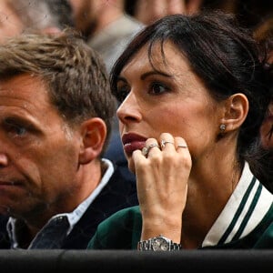 Géraldine Maillet et son compagnon Daniel Riolo - Finale du tournoi de tennis "Rolex Paris Masters" entre Novak Djokovic et Karen Khachanov à l'AccorHotels Arena à Paris, le dimanche 4 novembre 2018. Karen Khachanov a remporté la victoire face à Novak Djokovic (7-5, 6-4) et s’est offert son premier Masters 1000. © Veeren-Perusseau/Bestimage  Novak Djokovic and Karen Khachanov during the Rolex Paris Masters Finale in Paris, France, on November 4th 2018. Karen Khachanov wins the Men's Final. 