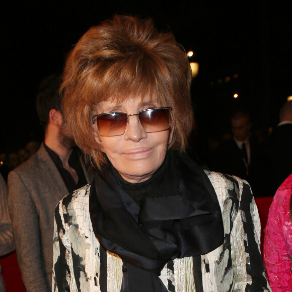 Nadine Trintignant - Arrivée des people à la première du film "Aimer, boire et chanter" en hommage à Alain Resnais au cinéma UGC Normandie à Paris, le 10 mars 2014. 