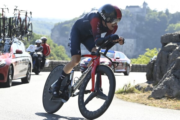 Geraint Thomas - 20ème étape du Tour de France 2022 entre Lacapelle-Marival et Rocamadour, le 23 juillet 2022.